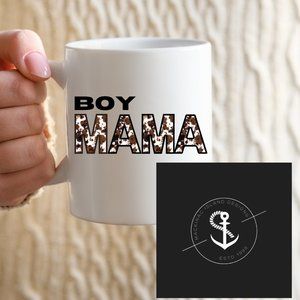 Boy MAMA 12 oz Ceramic Coffee Mug Cup, Mother's Day Gift, Baby Shower Gift, NEW
